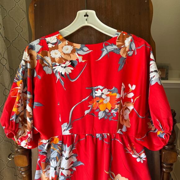 Vintage Nani Of Hawaii Maxi Hawaiian Dress 1970s Size 12 (small) Floral Red - Picture 3 of 11